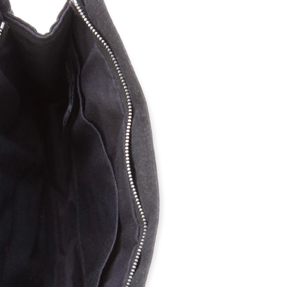 HERMÈS Cosmetic Pouch Toile Fourre-Tout Make Up Bag Black Canvas - Picture 5 of 6